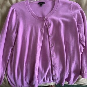 Talbots Pima Cotton lavender cardigan, S